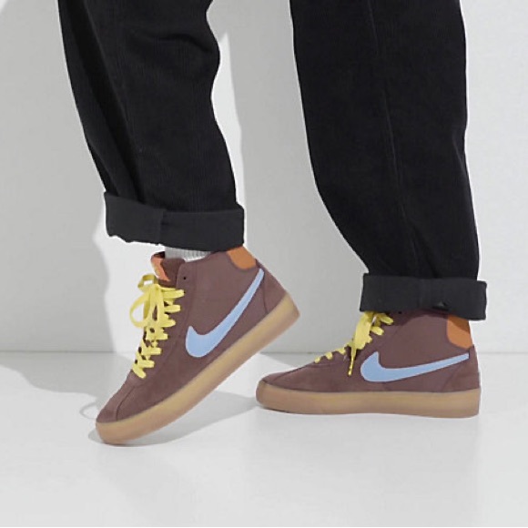 Nike SB Bruin Hi Premium Sneakers Shoes Suede Brown “Why So Sad” - Picture 2 of 9